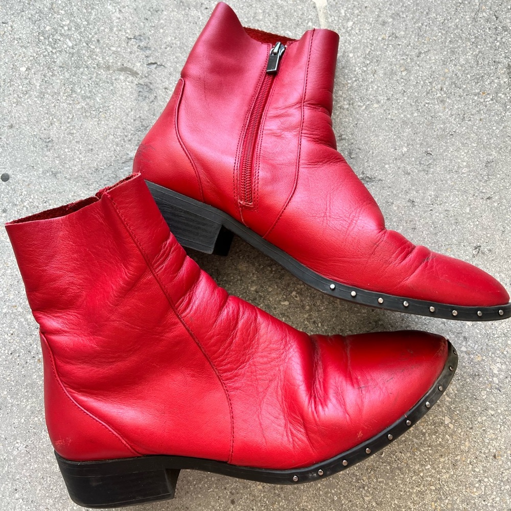 Red booties from top shop
